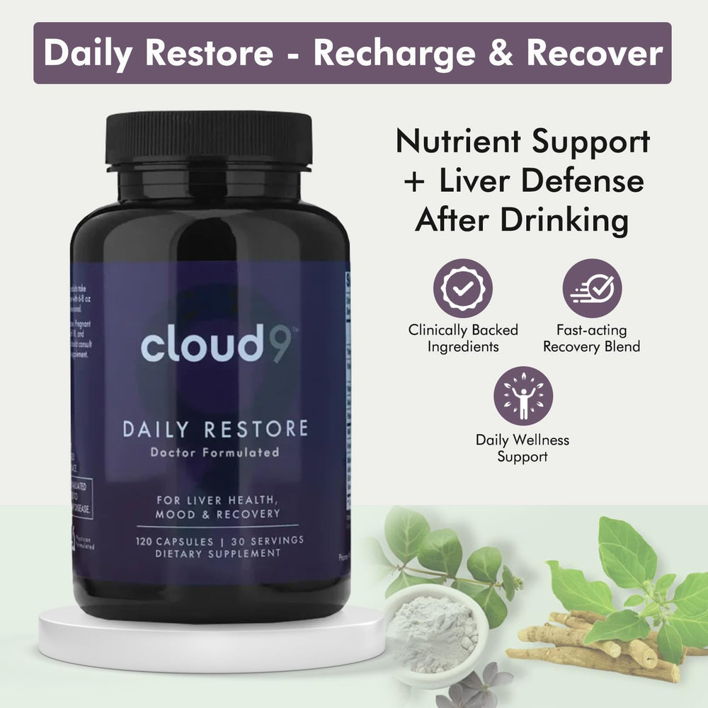 Cloud9 Daily Restore NAC ingredient close-up, showcasing a detox-friendly formulation