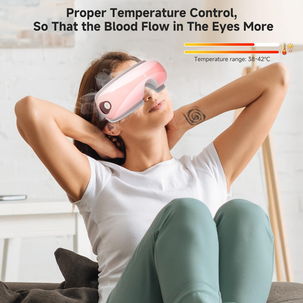 Cmprst Eye Massager with strap adjustment ensures comfortable, secure fit.