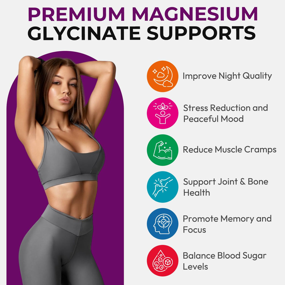 CNFHDI Magnesium glycinate with calcium and vitamin D3, for muscle comfort.