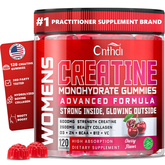 CNFHDI Creatine Gummies bottle with cherry flavor for convenient workouts