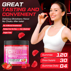 CNFHDI Creatine Gummies vegan ingredients label emphasizes plant-based wellness.