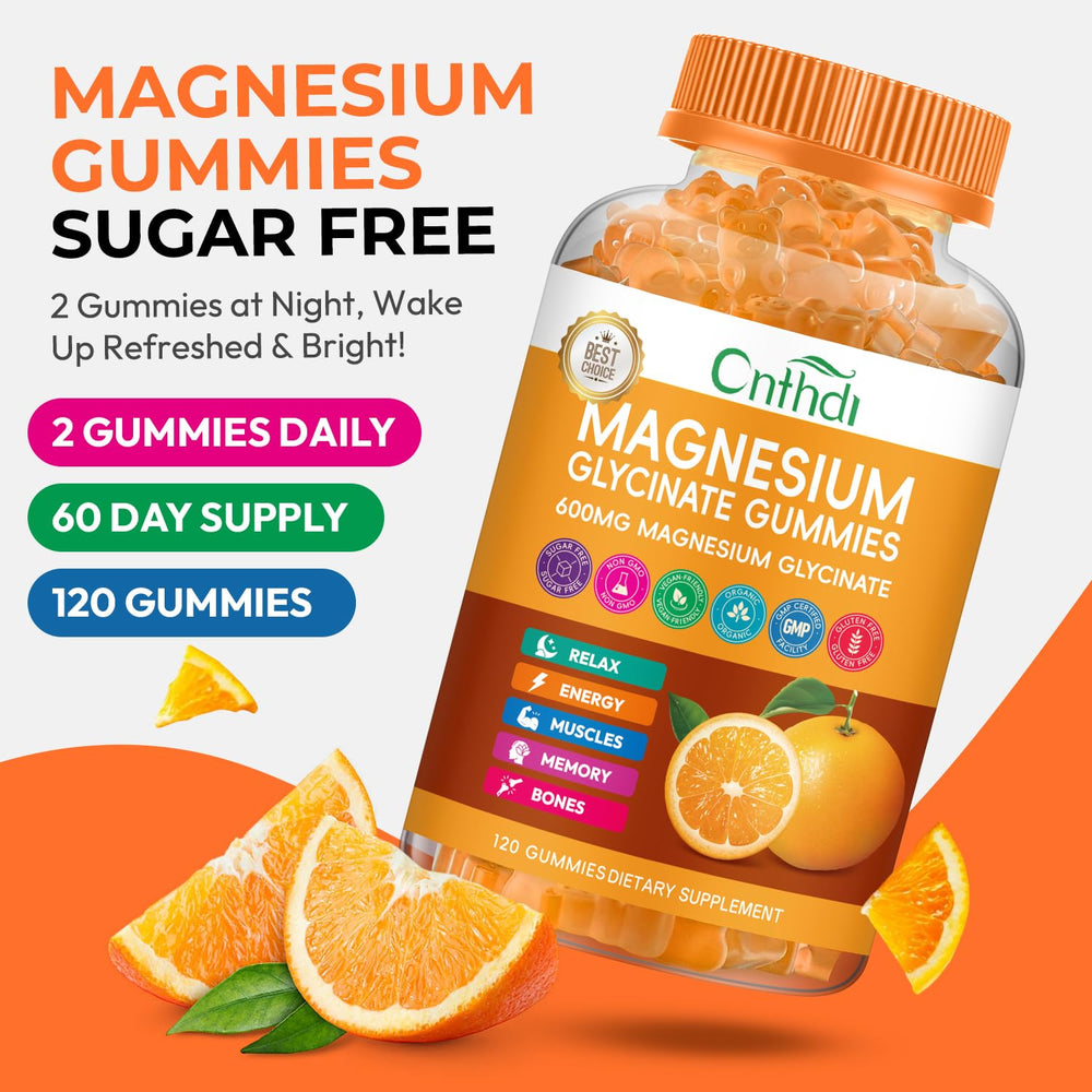 CNFHDI magnesium glycinate gummies label highlights B6 and D3 for daily wellness