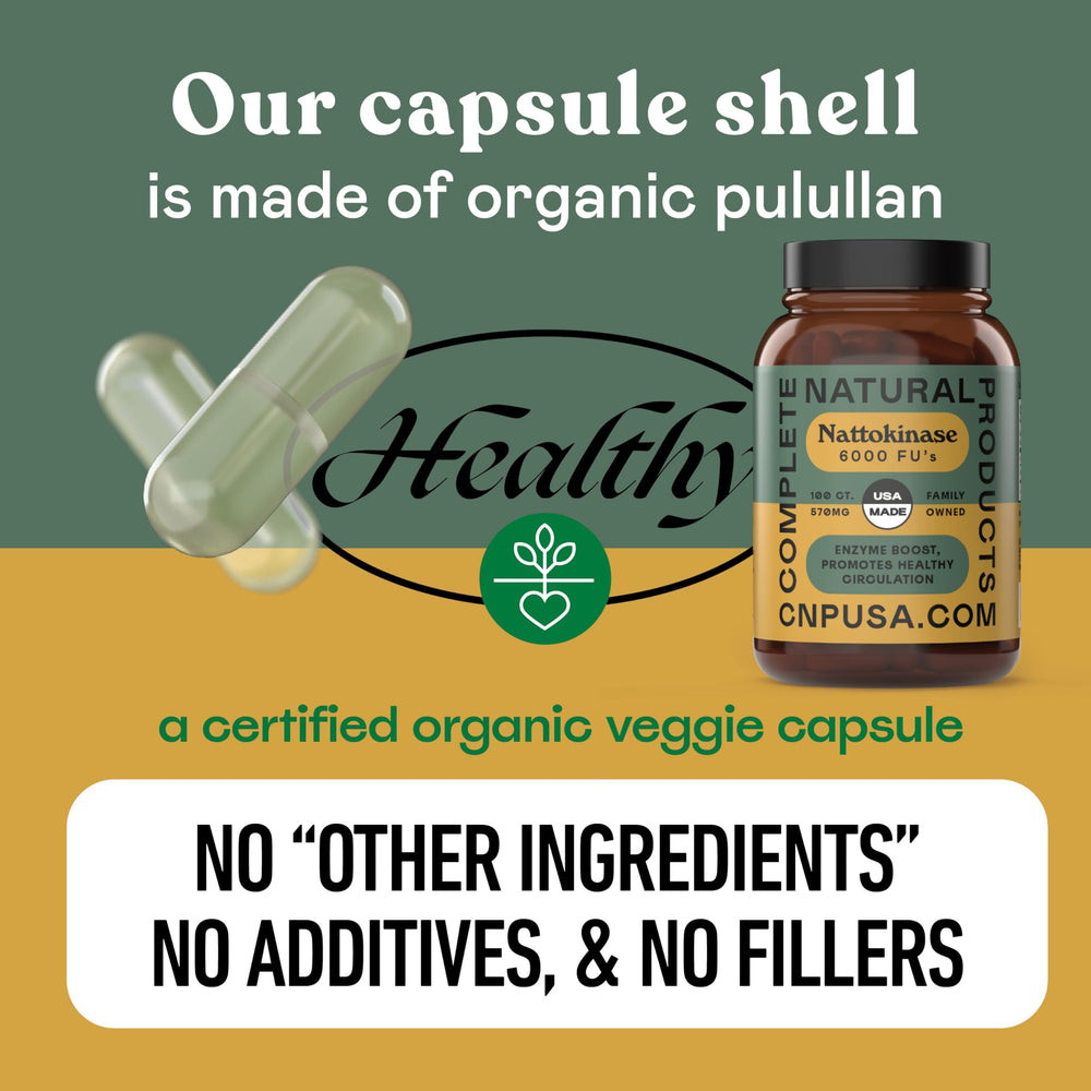 Complete Natural Products nattokinase from fermented soy ingredients.