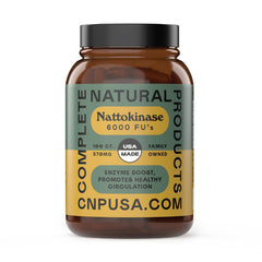 Complete Natural Products nattokinase 100mg capsules for daily circulation.