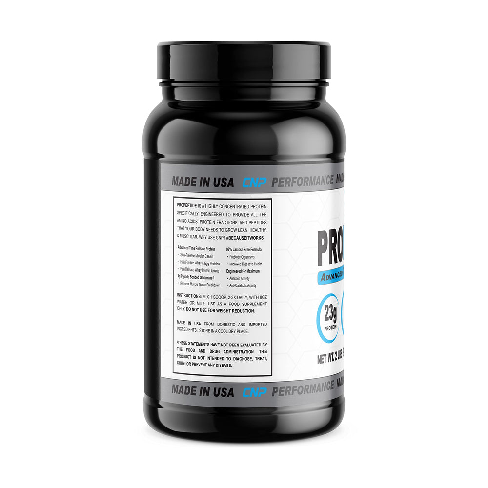 CNP ProPeptide serving scoop ready to mix for convenient post-workout shakes.