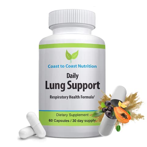 Coast to Coast Nutrition Daily Lung Cleanser bottle front highlights natural lung support.
