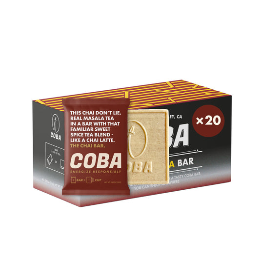 COBA caffeinated coffee chocolate bar Espresso flavor for a quick energy lift