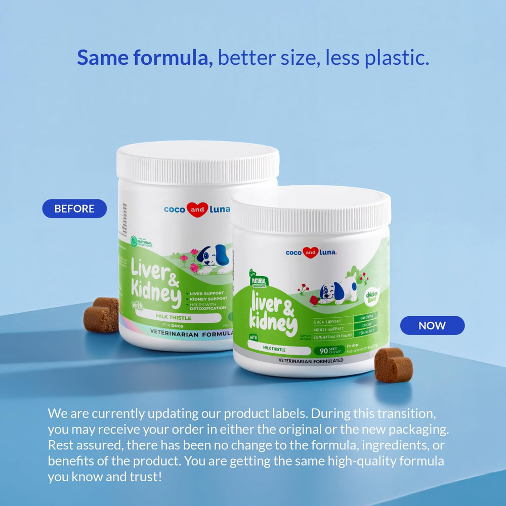 Coco and Luna Milk Thistle soft chews close-up aid gentle detox.