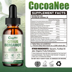 CocoaNee bergamot extract close-up highlighting signature active compounds for antioxidant support.