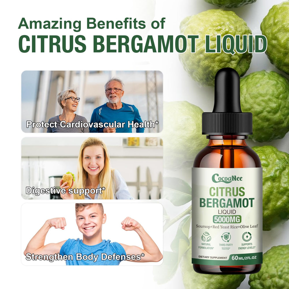 CocoaNee ingredients include bergamot, olive leaves, and red yeast rice for balance and antioxidant support.