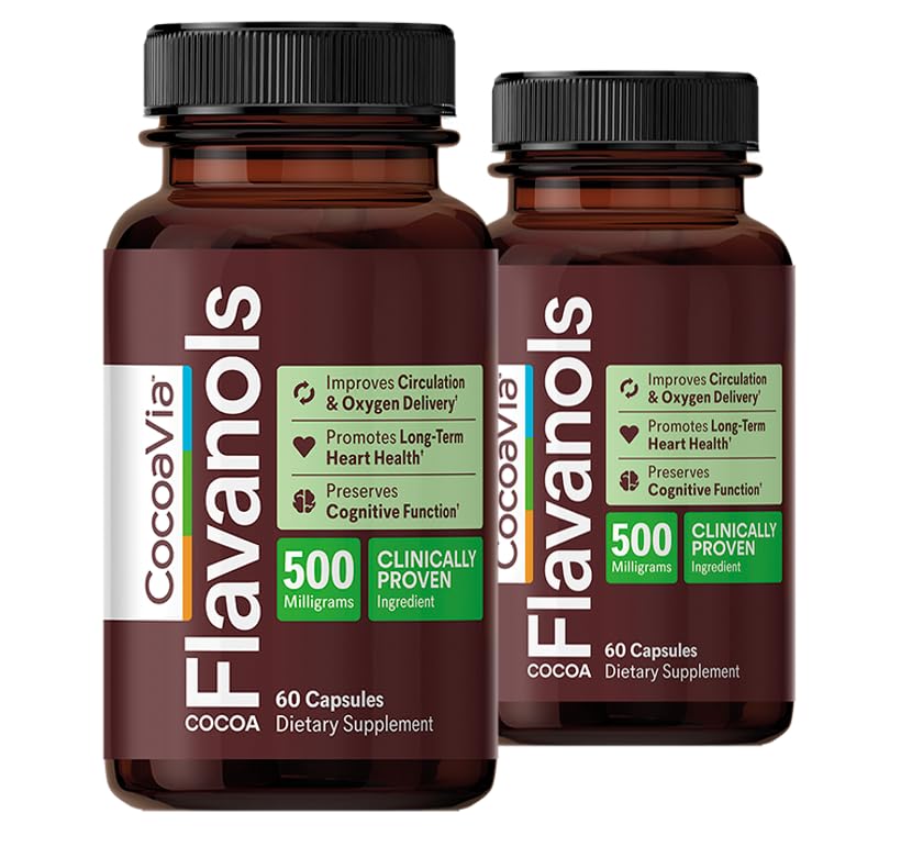 CocoaVia Cardio Health bottle showing a 60-day supply for heart support