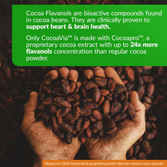 CocoaVia vegan gluten-free label showcases a dietary-friendly option.