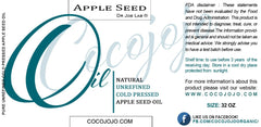 cocojojo Apple Seed Oil label close-up with vegan promise
