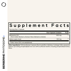 Close-up of Codeage Berberine Phytosome capsules highlighting 500 mg per serving