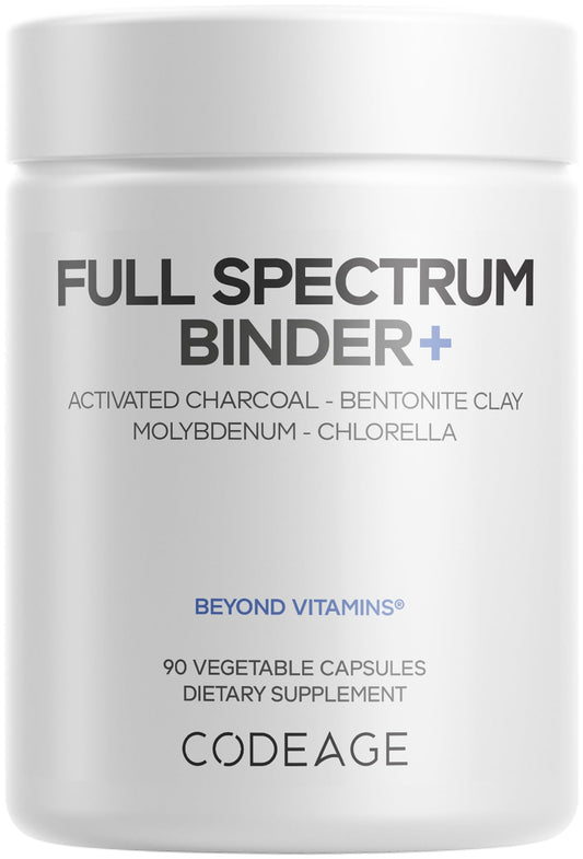 Codeage Binder Systemic bottle front view highlights vegan binder for daily support.
