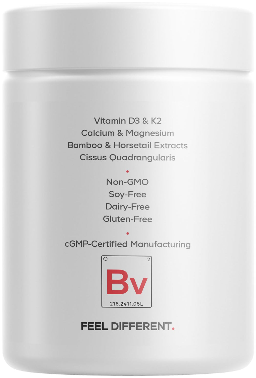 Codeage Bones Vitamins+ USA manufacturing label signals quality and production standards.
