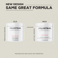 Close-up of cold-chain label preserving nutrients in Codeage colostrum.