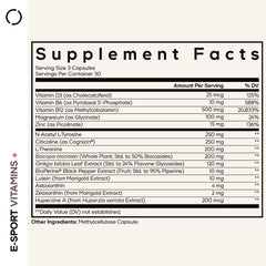 Codeage E-Sport Vitamins+ capsules close-up, hinting at daily nootropic support.