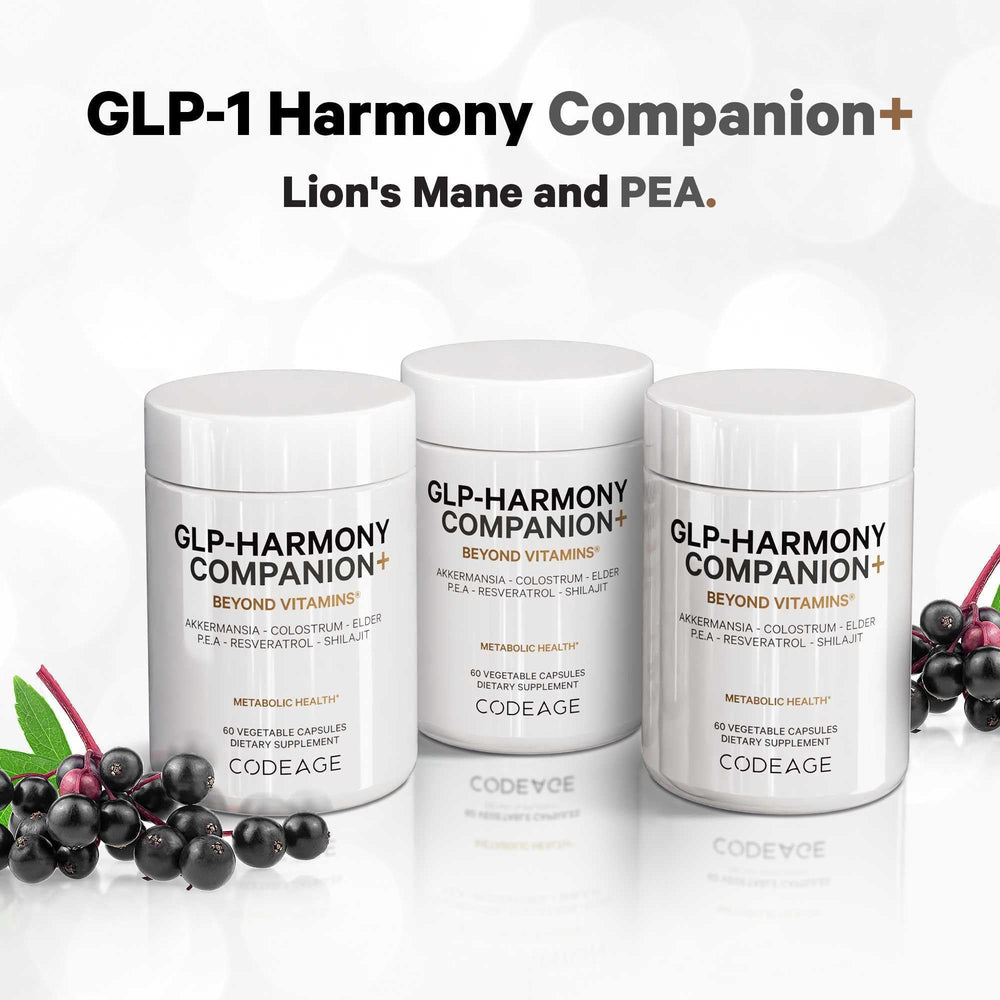 Codeage GLP-Harmony Companion+ label details emphasize non-GMO and gluten-free.