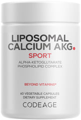 Codeage Liposomal Calcium AKG bottle featuring 60 capsules for ongoing daily support.