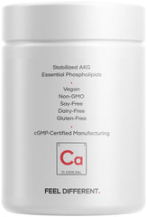 Codeage Liposomal Calcium AKG bottle with glass of water suggests simple daily intake.
