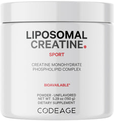 Codeage Liposomal Creatine powder bottle front for easy pre-workout support.