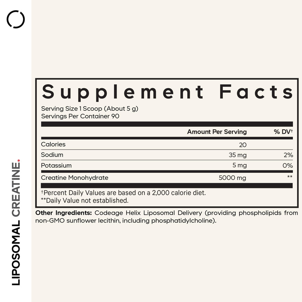 Codeage Liposomal Creatine Powder pour ready for pre or post workout drinks.