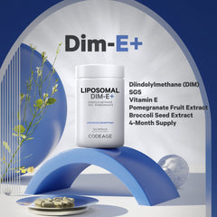 Ingredients collage featuring pomegranate and broccoli extract, branded Codeage, suggesting SGS-related antioxidants.