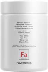 Codeage Liposomal Fadogia Agrestis label shows Fenugreek and Bioperine.