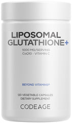 Codeage Liposomal Glutathione+ bottle showing daily antioxidant support