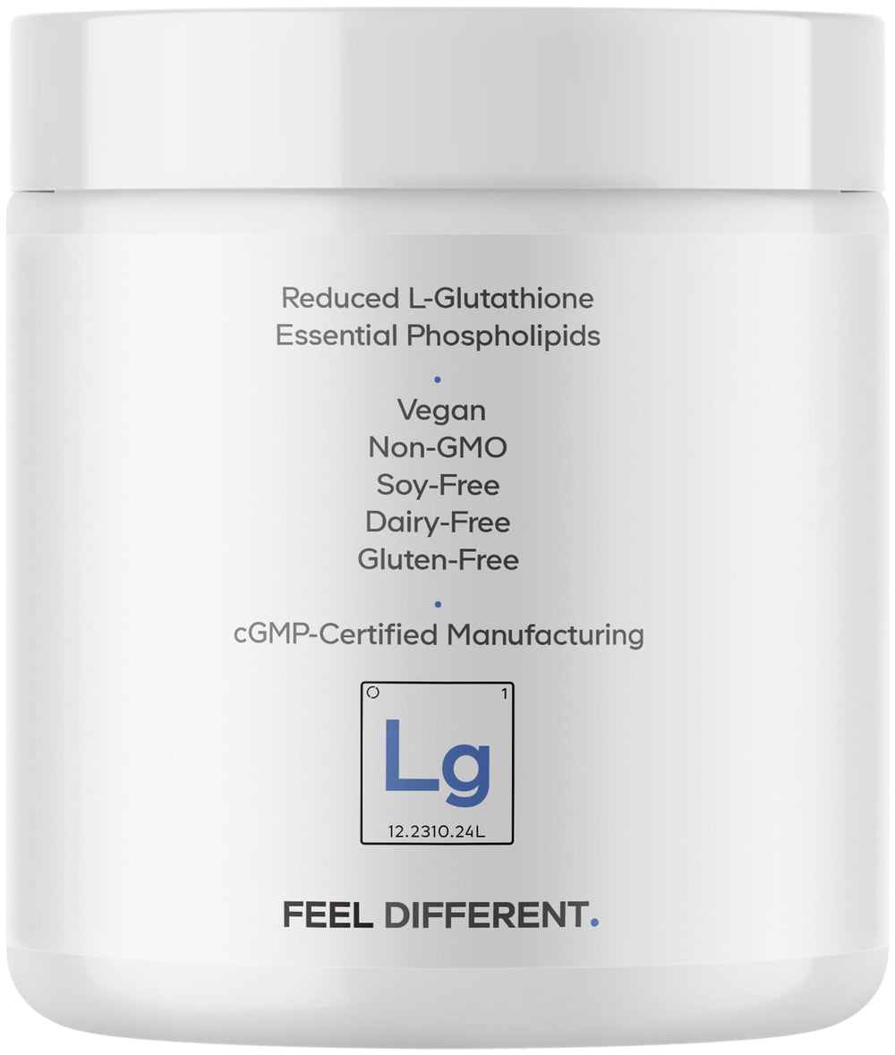 Codeage Liposomal Glutathione Powder packaging-label shows unflavored powder versatility.