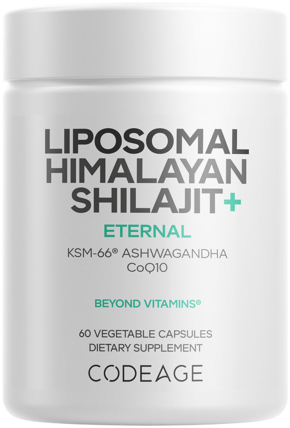 Codeage liposomal Himalayan Shilajit capsules in bottle for enhanced nutrient delivery