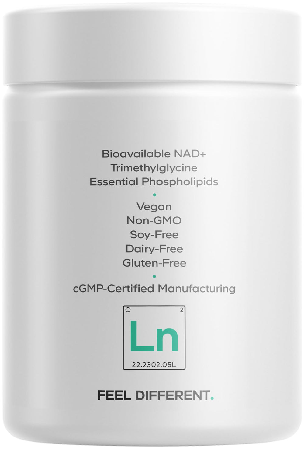 Codeage Liposomal NAD+ front bottle view shows clear dosage information