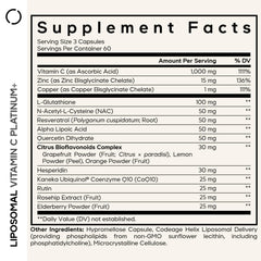Close-up of Codeage Liposomal Vitamin C+ Platinum capsules highlighting a glossy finish.