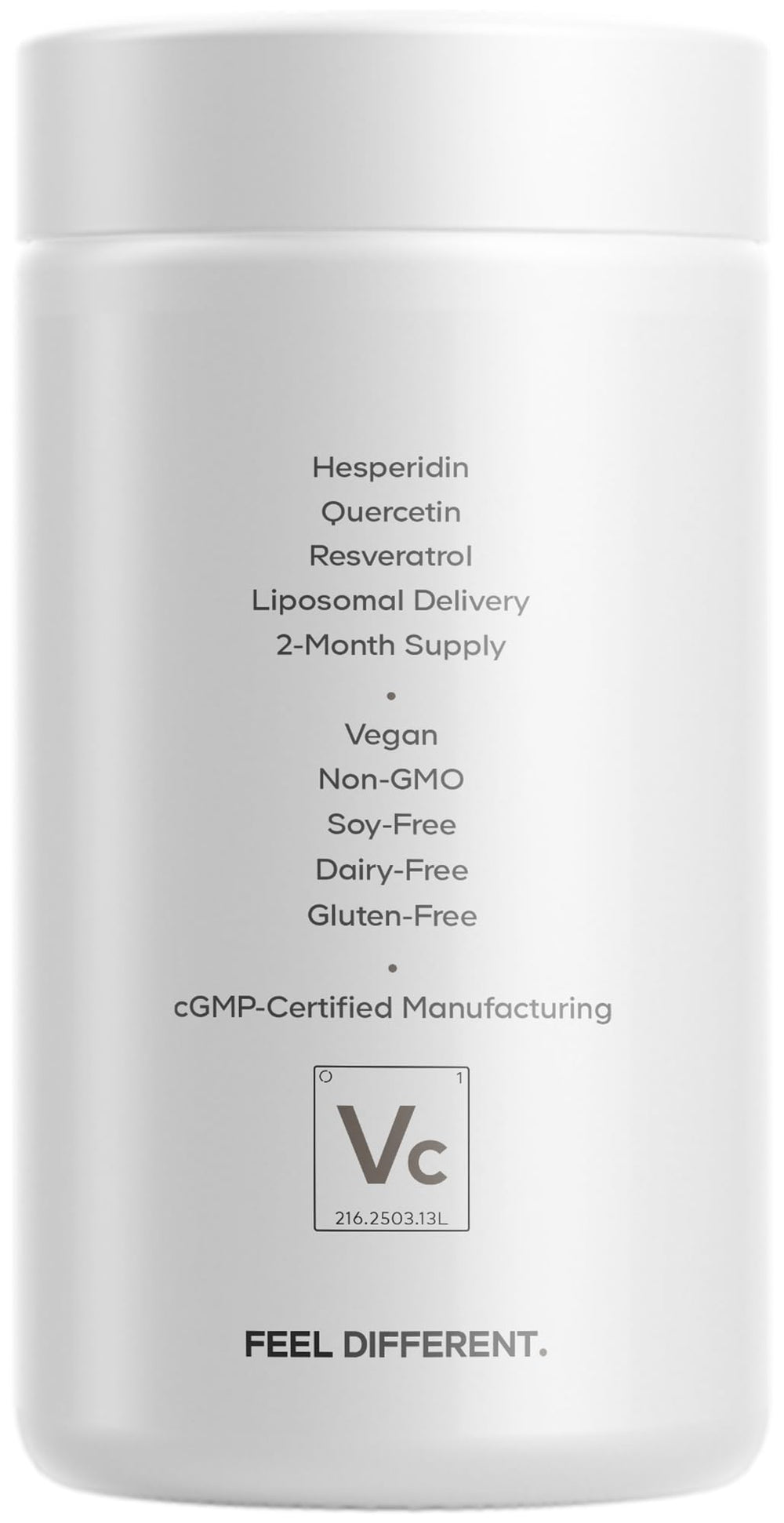 USA-made Codeage Liposomal Vitamin C+ Platinum capsule bottle.