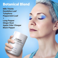 Codeage Lungs organic herbs blend with peppermint and dandelion.
