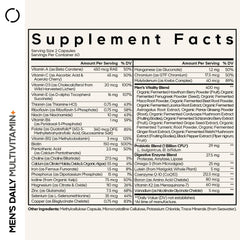 Codeage Men's Daily Multivitamin label closeup highlights ingredients and probiotic blend.