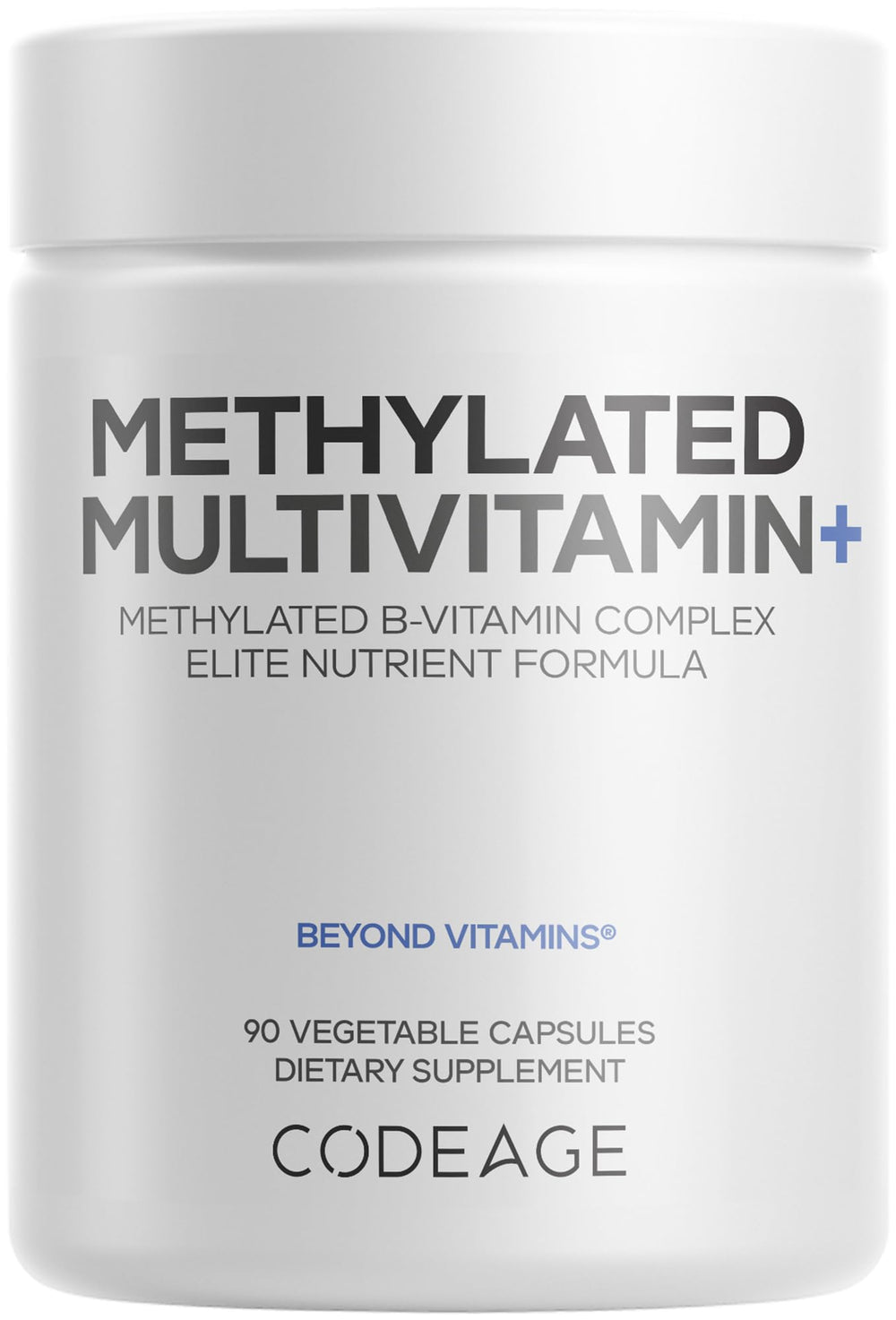 Codeage Methylated Multivitamin bottle front view for daily wellness support.