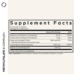 Codeage Methylfolate B Complex capsules close-up for methylated vitamins.