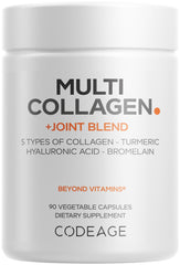 Codeage Multi Collagen bottle front view with joint blend capsules for daily support