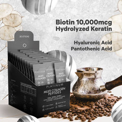 Codeage Multi Collagen Platinum Stick Pack powder dissolving in liquid