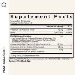Codeage Multi Collagen+ nutrition panel shows 90 mg vitamin C per serving