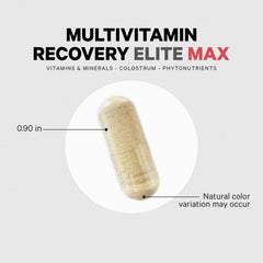 Codeage Recovery Elite Max bottle with glass of water suggesting easy daily use.
