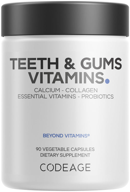 Codeage Teeth and Gums bottle for daily oral health support.