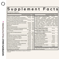 Codeage Women’s Daily Multivitamin bottle side shows vegan, dairy-free nutrition for clean daily support