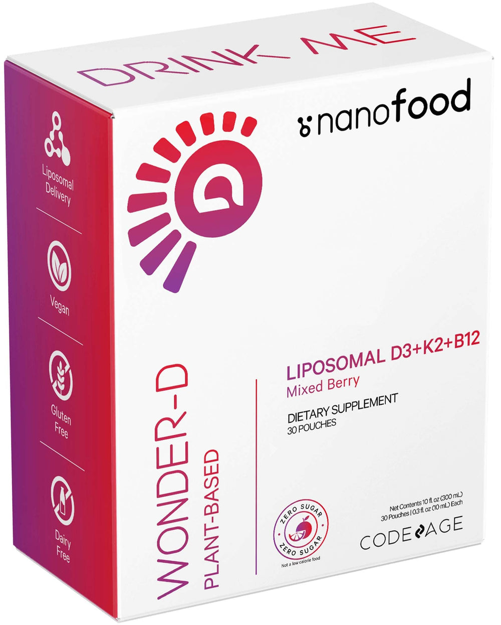 Codeage Wonder-D on-the-go use with single-serve sip-and-go convenience.