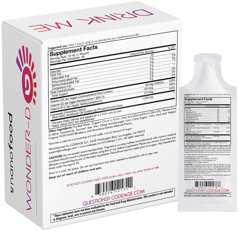 Codeage Wonder-D travel-friendly packaging suitable for gym or work days.