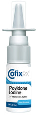 COFIXRX nasal spray being applied with a fine mist for cleansing.
