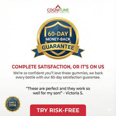 CogniTune L-Methylfolate Gummies family-friendly strawberry supplement.
