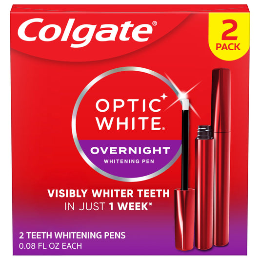 Colgate Optic White overnight pen pack with 2 pens for whitening at night
